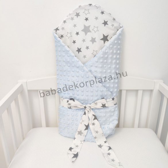 Luxury babapólya kókuszbetéttel - "Magic Stars" Pastel Blue