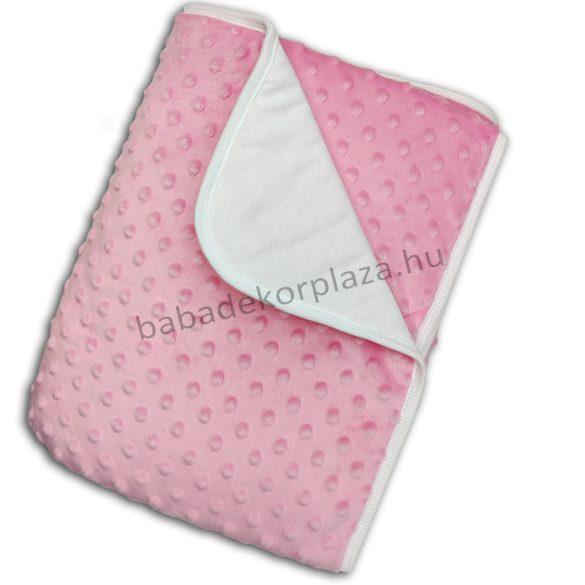 Luxury 75*100 cm-es Minky bélelt babatakaró - rózsaszín