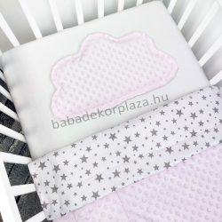   Harmony Baby 2 részes babaágynemű garnitúra - takaró + felhőpárna - Csillagos égbolt - világos rózsaszín