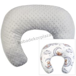   Harmony Baby Comfort kétoldalas szoptatóspárna - Szürke - pasztell lila holdon mackók