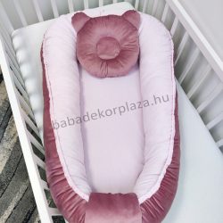   Harmony Baby XL babafészek AJÁNDÉK macipárnával - Mályva - pasztell rózsaszín