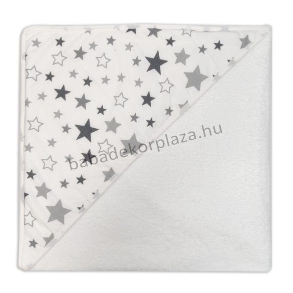 Harmony Baby kapucnis fürdőlepedő 80*80 cm - fehér - magic stars