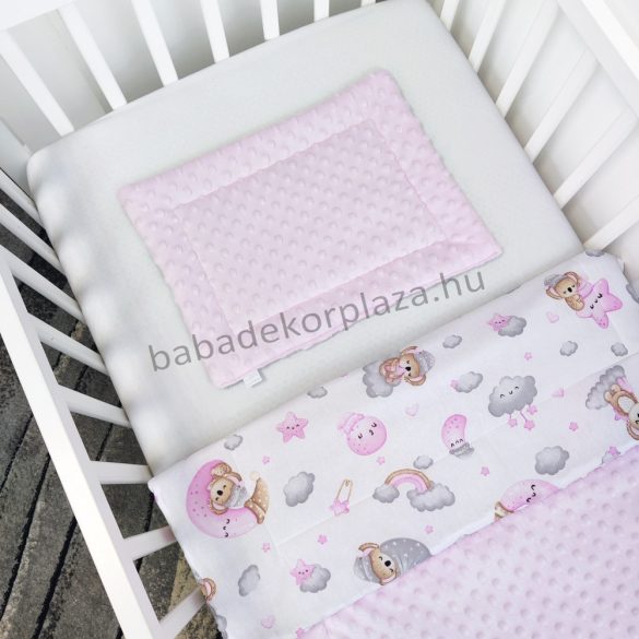 Harmony Baby 2 részes babaágynemű garnitúra - takaró + párna - Világos rózsaszín - koalák