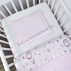   Deluxe Baby 2 részes babaágynemű garnitúra - takaró + párna - Világos rózsaszín - őzike és barátai