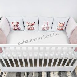   Deluxe Baby óriás mintás párnás rácsvédő 8 db-os - maci, nyuszi, őzike, róka virágokkal