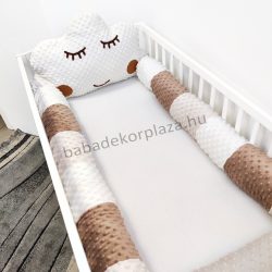    Deluxe Baby Felhőcskés hengerpárnás rácsvédő - 4 db-os - vanília-csokoládé-mogyoró 