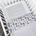  Deluxe Baby 2 részes babaágynemű garnitúra - takaró + párna - Minky szürke - cicák és kutyusok hőlégballonban 