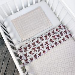   Deluxe Baby 2 részes babaágynemű garnitúra - takaró + párna - Minky mogyoró - barna őzikék