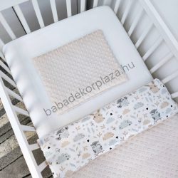   Deluxe Baby 2 részes babaágynemű garnitúra - takaró + párna - Mogyoró - nyuszi és bagoly