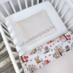   Deluxe Baby 2 részes babaágynemű garnitúra - takaró + párna - Mogyoró - erdei állatok