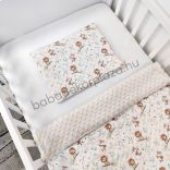 2 részes Minky babaágynemű garnitúra - takaró + párna - mogyoró - oroszlánok