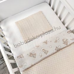   Deluxe Baby 2 részes babaágynemű garnitúra - takaró + párna - Mogyoró - felhőn alvó macikák
