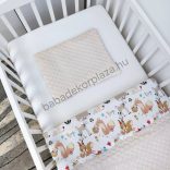 Deluxe Baby 2 részes babaágynemű garnitúra - takaró + párna - Mogyoró - őzike és róka a virágos réten