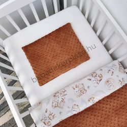   Deluxe Baby 2 részes babaágynemű garnitúra - takaró + párna - terrakotta - bébi erdei állatok