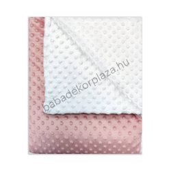   Deluxe Baby 70*90 cm-es bélelt Minky babatakaró - mályvarózsa - fehér