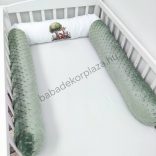 Hengerpárna - 210 cm - sötét zsályazöld - szafari kölykök