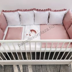   Elegant Baby szatén babaágynemű garnitúra - mályva-fehér - Hattyú