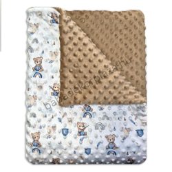   Babatakaró - Minky - bélelt - 70*90 cm - macikák szivárványon