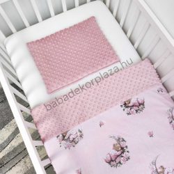 Babaágynemű - 2 részes - mályvarózsa - mackó holdon