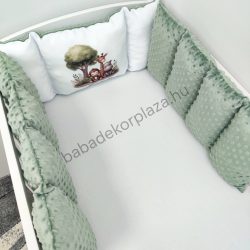   Deluxe Baby Extra párnás rácsvédő - Dreamland Collection - sötét zsályazöld - szafari kölykök