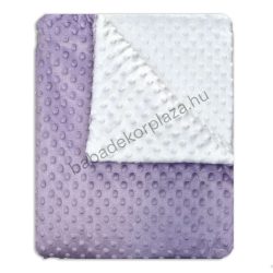 Babatakaró - Minky - bélelt - 70*90 cm  - orgona-fehér