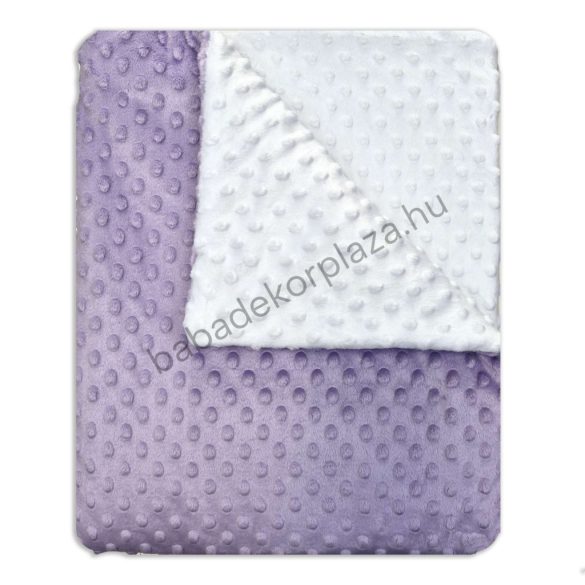 Babatakaró - Minky - bélelt - 70*90 cm  - orgona-fehér