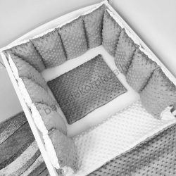   Deluxe Baby babaágynemű garnitúra Extra párnás rácsvédővel - Minky - VÁLASZTHATÓ SZÍNBEN