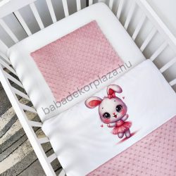   Deluxe Baby 2 részes babaágynemű garnitúra - takaró + párna - mályvarózsa - balerina nyuszi