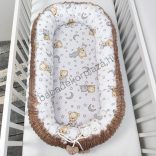 Deluxe Baby többfunkciós babafészek - Minky cappuccino - cuki macik