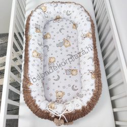   Deluxe Baby többfunkciós babafészek - Minky cappuccino - cuki macik