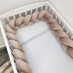   Fonott rácsvédő 70*120-as kiságyban körbeérő - Minky cappuccino