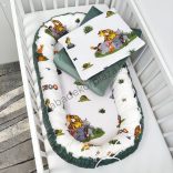 Babaágynemű garnitúra babafészekkel - 3 részes - ZOO (Limitált széria)