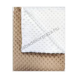   Deluxe Baby 70*90 cm-es bélelt Minky babatakaró - cappuccino - fehér