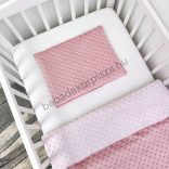 2 részes Minky babaágynemű garnitúra - takaró + párna - mályvarózsa - világos rózsaszín