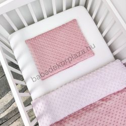   2 részes Minky babaágynemű garnitúra - takaró + párna - mályvarózsa - világos rózsaszín