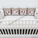 Deluxe Baby óriás mintás párnás rácsvédő 8 db-os - szivárványos-léggömbös elefántok