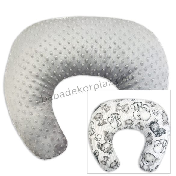 Comfort kétoldalas szoptatós párna - grafitszürke - bébi szafari