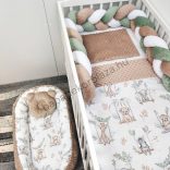 Deluxe Baby babaágynemű garnitúra babafészekkel - 5 részes - Cappuccino - szavanna kölykök