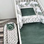 Deluxe Baby babaágynemű garnitúra babafészekkel - 5 részes - zöld koalák