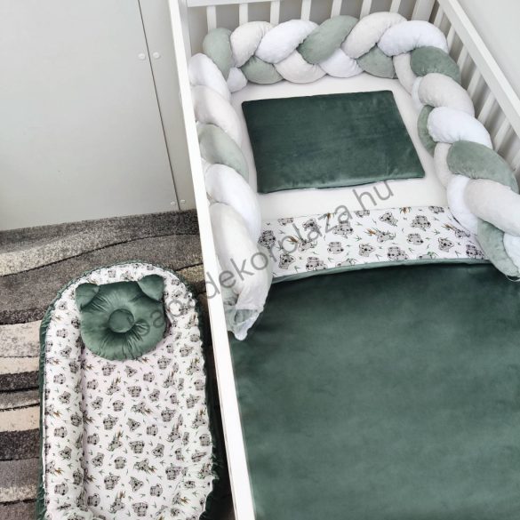Deluxe Baby babaágynemű garnitúra babafészekkel - 5 részes - zöld koalák