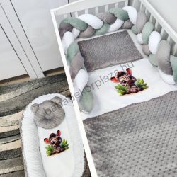   Deluxe Baby babaágynemű garnitúra babafészekkel - 5 részes - grafit - bébi zebra