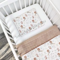 Babaágynemű - Minky 2 részes - cappuccino - oroszlánok