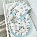 Babaágynemű garnitúra babafészekkel - 3 részes - Autós szafari (Limitált széria)