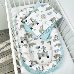   Babaágynemű garnitúra babafészekkel - 3 részes - Autós szafari (Limitált széria)