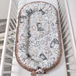   Deluxe Baby többfunkciós babafészek - Minky cappuccino - bébi szafari