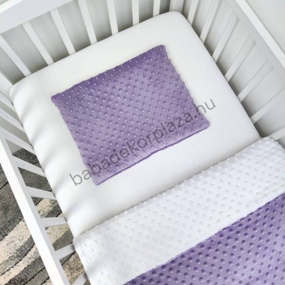 2 részes Minky babaágynemű garnitúra - takaró + párna - orgona - fehér