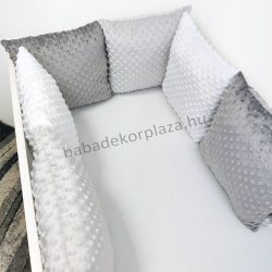   Deluxe Baby Minky párnás rácsvédő 6 db-os - tricolor (grafit - szürke - fehér)
