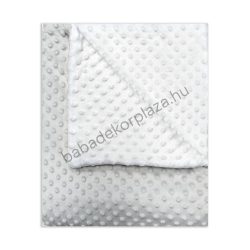   Deluxe Baby 70*90 cm-es bélelt Minky babatakaró - szürke - fehér