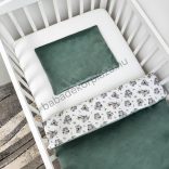Deluxe Baby 2 részes babaágynemű garnitúra - takaró + párna - zöld bársony - koalák