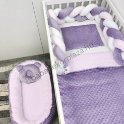   Deluxe Baby Minky babaágynemű garnitúra babafészekkel - 5 részes - orgona - világos rózsaszín